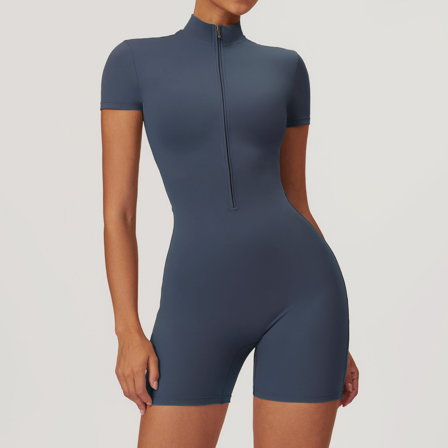 The Air-Flex Sculpt Zipper Short Sleeve Yoga Jumpsuit